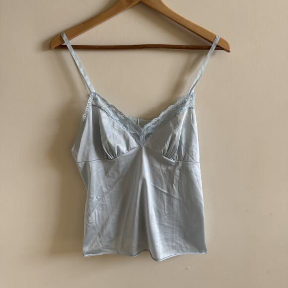 VTG Cami Ladies 38 Baby Doll Blue Lace Straps Coquette Feminine Romantic USA - Picture 5 of 12